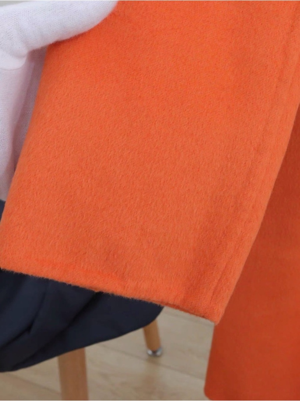 🚩steal Prada Bright Orange Single-Button Wool Trench Coat - Picture 5 of 8